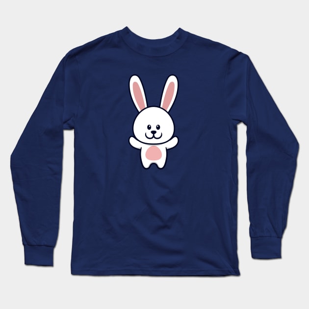 Cute Bunny Cartoon Long Sleeve T-Shirt by garistipis